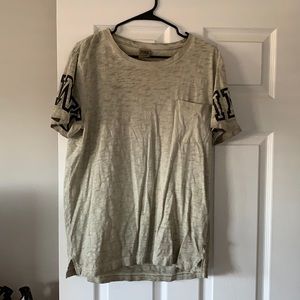 PINK olive green washed t-shirt